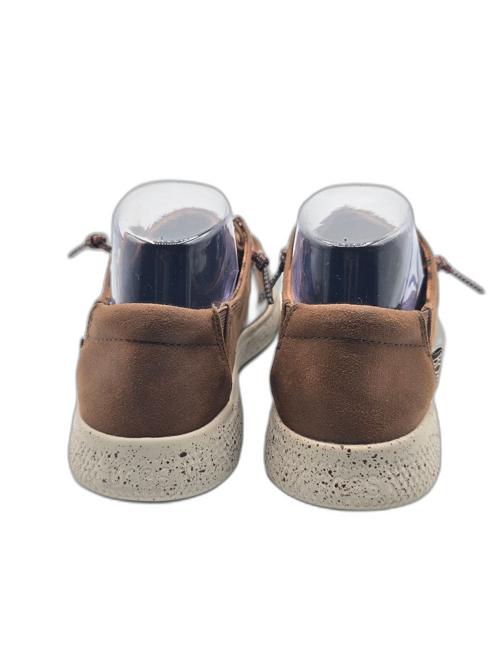 Women Sz 7 Bobs Brown Suede Look Slip-On Loafers with Speckled Cream Sole - Picture 3 of 5